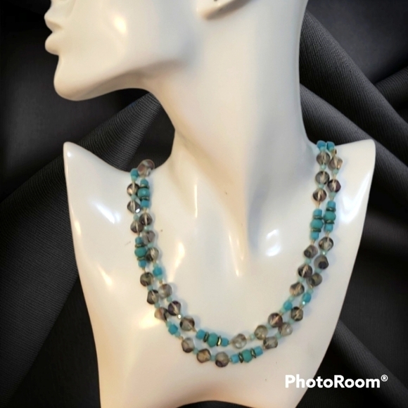 Hand Crafted Jewelry - Handmade Long Vintage Czech Glass Knotted Necklace